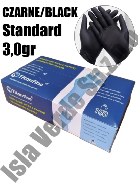 Rukavice Nitrilne rukavice Crne TITAN FINE 3 gr. 100 kom XS