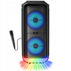 Media-Tech POWER AUDIO TWS - Prijenosni Bluetooth 5.3 zvučnik s disco rasvjetom. KARAOKE, FM radio, MP3, 50W RMS / 900W PMPO, litij-ionska baterija. Mikrofon uključen.