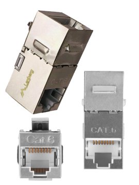 Lanberg Kutni konektor s keystone utičnicom, 2 x RJ45 cat.6 FTP mrežni konektor