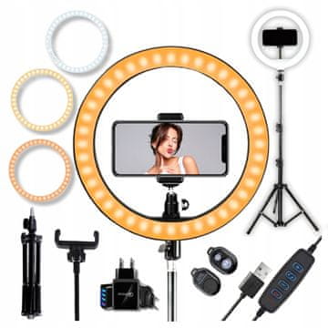 LED RING prstenasta lampa 30cm 80w + stativ 220cm + BT daljinski upravljač + napajanje