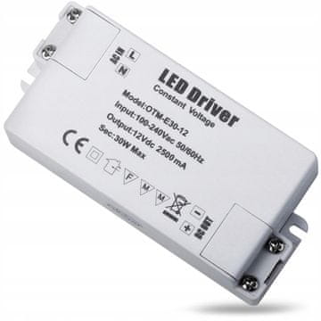 LED TRANSFORMATOR 240 12V DC 2.5A LED MR11, MR16