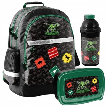 Paso Školski ruksak DINOSAUR višedijelna školska torba, višebojna, 19 l