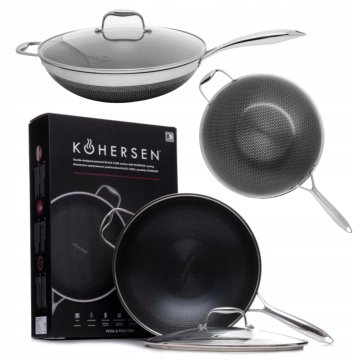 ERS WOK S POKLOPCOM CRNI KOCK 32 CM 5,1 L NEPRIJANJAJUĆI PREMAZ