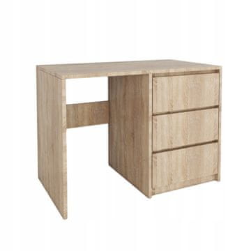MODERAN RADNI STOL S 3 LADICE HRAST SONOMA | BEZ RUČKI 96,2 X 75 X 50 cm