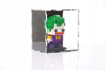 VITRINA ZA LEGO BRICKHEADZ ŠTITI OD PRAŠINE I UV ZRAČENJA, CRNA POZADINA