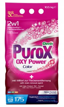 PUR OXY Power Color 10,5 kg prašak za pranje rublja u boji