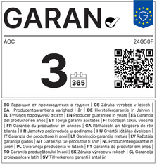 AOC 24G50F monitor za igranje, FHD, 60,5 cm (24), 180 Hz OC (24G50F)