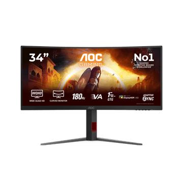 AOC CU34G4CA Zakrivljeni monitor za igranje, UWQHD, 86,4 cm (34), 180 Hz (CU34G4CA)