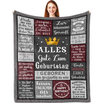 Nikcorp Deka za muškarce 150x130 cm, mekani poliesterski flanel pokrivač, idealan poklon za rođendan, periva topla deka za kauč, spavaću sobu, piknik i plažu, visoka postojanost boja, udobna i dekorativna