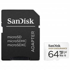 SANDISK High Endurance video microSDHC 64 GB + SD adapter – Full HD / 4K video, do 100/40 MB/s, C10, U3, V30