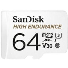 SANDISK High Endurance video microSDHC 64 GB + SD adapter – Full HD / 4K video, do 100/40 MB/s, C10, U3, V30