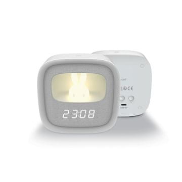 slomart Forever Light Budilica FNL-06 Aurora - Bijela, kvadratno noćno LED svjetlo s zekom