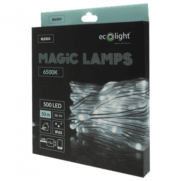 slomart Eco Light Čarobne LED lampice 500LED, 50m, hladno bijela (6500K), IP65