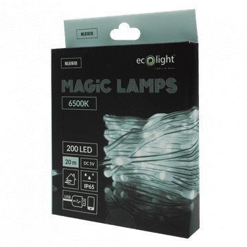 slomart Eco Light Čarobne LED lampice 200LED, 20m, hladno bijela (6500K), IP65