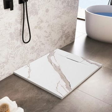 REA Tuš kada Bazalt CARRARA WHITE 90x90