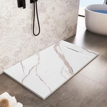REA Tuš kada Bazalt CARRARA WHITE 80x100