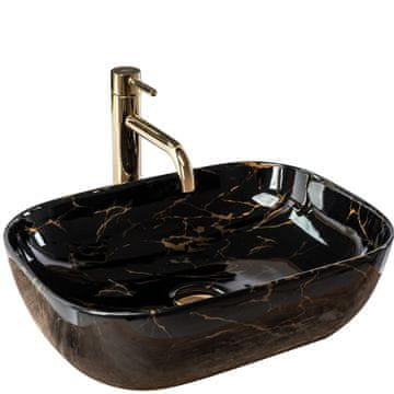 REA Nadgradni umivaonik Rea Belinda Black Marble shiny