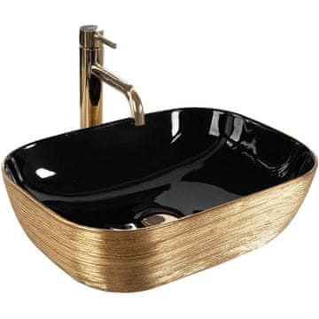 REA Nadgradni umivaonik Rea Belinda BLACK BRUSH GOLD