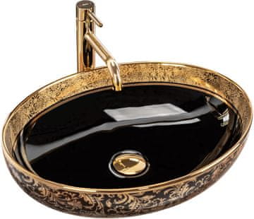 REA Nadgradni umivaonik Margot Gold / Black keramika