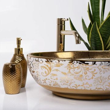 REA Nadgradni umivaonik Rea Margot White/Gold