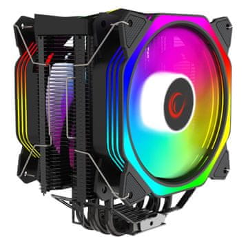 Rampage RAMPAGE OCTAGON C60 CPU hladnjak - Crni, dvostruki ventilator, LED
