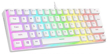 slomart Rampage RADIANT K11 Žična mehanička tipkovnica, Bijela, RGB LED