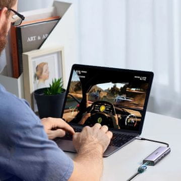 Ugreen Ugreen CM512 USB-C adapter - 2× USB-A 3.0 / HDMI / RJ45 / čitač kartica / USB-C PD 100 W, Srebrni