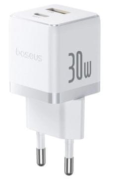 BASEUS Baseus Palm 30W USB-C / USB-A zidni punjač, Bijela