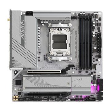 Gigabyte Gigabyte B650M AORUS ELITE AX ICE Matična ploča - AMD Ryzen 8000, DDR5 8000MHz (OC), PCIe 5.0 M.2, Wi-Fi 6E