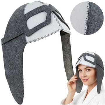 Northix Šešir za saunu, pilotski stil, 100% filc, univerzalna veličina