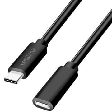LogiLink USB-C produžni kabel, 60 W, 3 m, crni