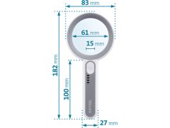 Extol Light Povećalo sa svjetlom 43163, 6×, 12× uvećanje, USB punjenje