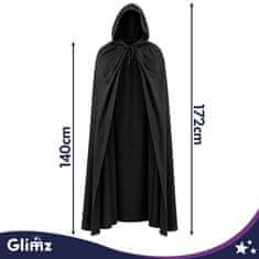 slomart GLIMZ plašt s kapuljačom 172 cm Halloween/Maskenbal - crni