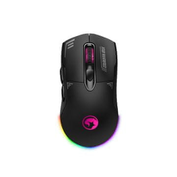slomart Gamerski miš UMM MARVO DUKE 20 V2 - Bežični, crni, 6400DPI