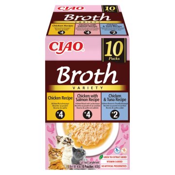 Inaba INABA Ciao Broth s piletinom, lososom i tunom - mačji međuobrok - 10x40g