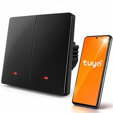 Qoltec Qoltec 52708 Pametni prekidač za svjetlo, Wi-Fi, Crni