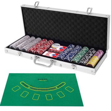 Northix Set za poker od 500 dijelova s žetonima, kartama, kockicama i kutijom