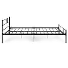 Northix Metalni okvir kreveta 140x200 cm, crni, letvičasta podnica