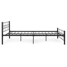 Northix Metalni okvir kreveta 140x200 cm, crni, letvičasta podnica