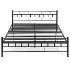 Northix Metalni okvir kreveta 140x200 cm, crni, letvičasta podnica