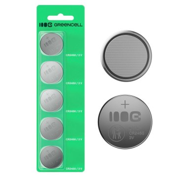 Northix Groene blisterverpakking met 5 lithiumbatterijen (CR2450, 3V, 600mAh)