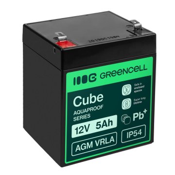Northix Greencell AGM VRLA 12V 5Ah onderhoudsvrije accu