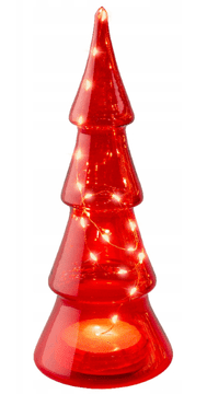 Kaemingk Stakleno LED božićno drvce 26 cm