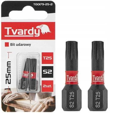 T25 UDARNI NASTAVAK 25 mm S2 TORX ZA ODVIJAČ 2 KOMADA TVARDY