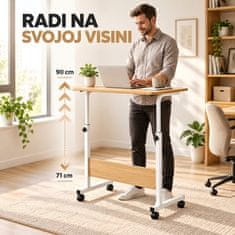 HOME & MARKER® Prijenosni podesivi stol 68×47 cm, kompaktan i lagan, idealan za laptop i kućni ured | EVOSTUL
