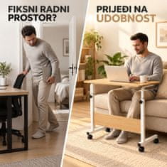 HOME & MARKER® Prijenosni podesivi stol 68×47 cm, kompaktan i lagan, idealan za laptop i kućni ured | EVOSTUL