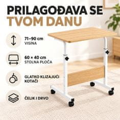 HOME & MARKER® Prijenosni podesivi stol 68×47 cm, kompaktan i lagan, idealan za laptop i kućni ured | EVOSTUL