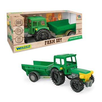 Wader Set igračaka traktor i prikolica, 39 cm, interaktivni elementi
