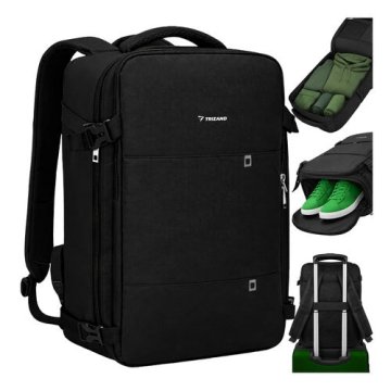Northix Crni planinarski ruksak, 40x20x25 cm, USB priključak