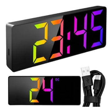 Northix LED budilica s zaslonom u boji i USB napajanjem